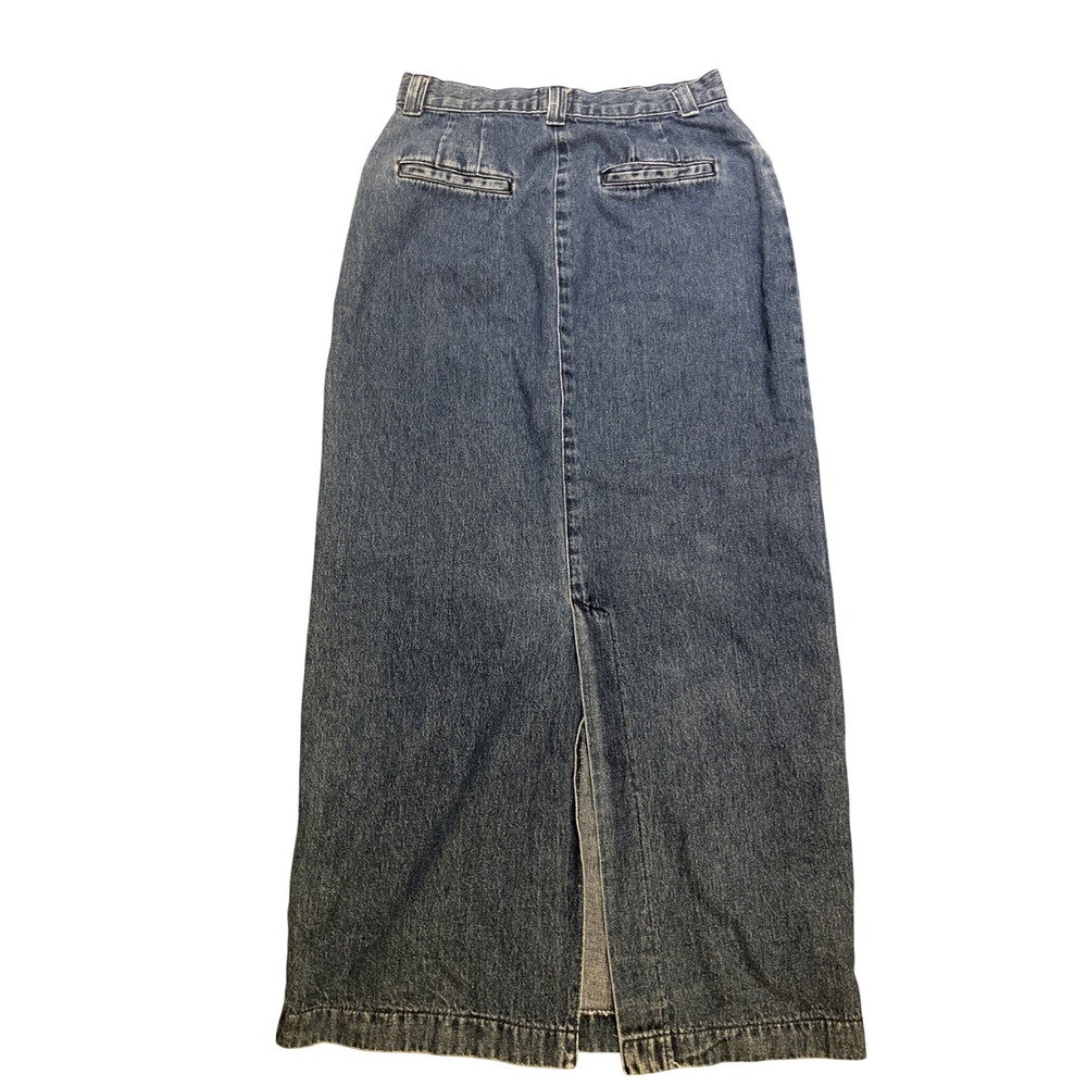 Lee Casuals Jeans Skirt Women's Size 4L Long Maxi Blue Vintage 90s Classic - Picture 2 of 9